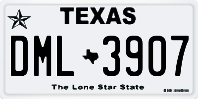 TX license plate DML3907