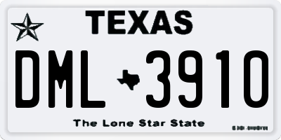 TX license plate DML3910
