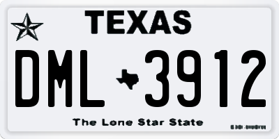 TX license plate DML3912