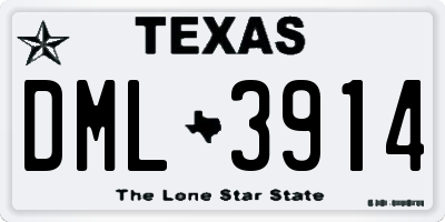 TX license plate DML3914