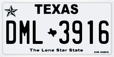 TX license plate DML3916