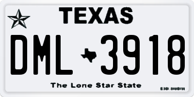 TX license plate DML3918