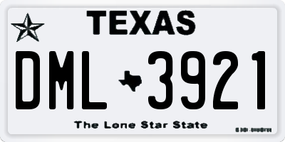 TX license plate DML3921