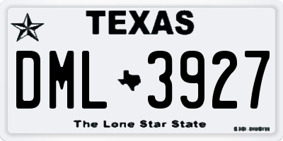 TX license plate DML3927