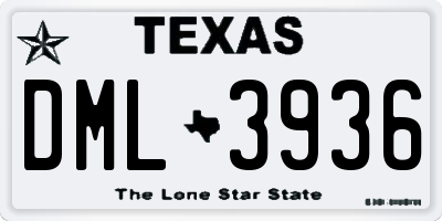 TX license plate DML3936