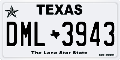TX license plate DML3943