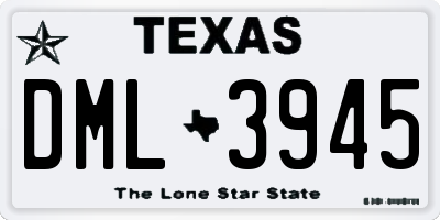 TX license plate DML3945