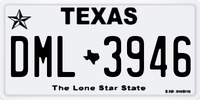 TX license plate DML3946