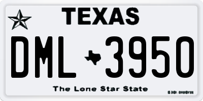 TX license plate DML3950