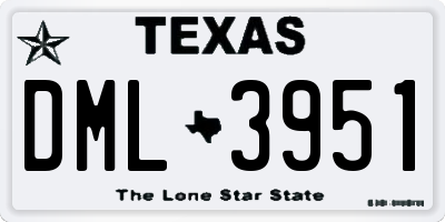 TX license plate DML3951