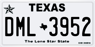 TX license plate DML3952