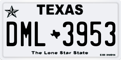 TX license plate DML3953