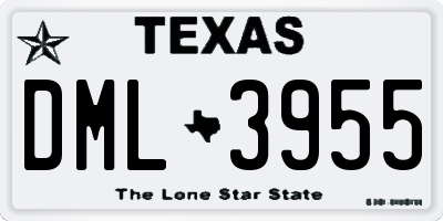 TX license plate DML3955