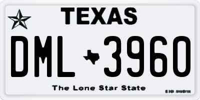 TX license plate DML3960