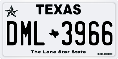TX license plate DML3966
