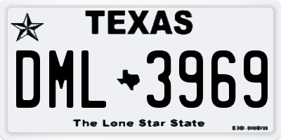 TX license plate DML3969