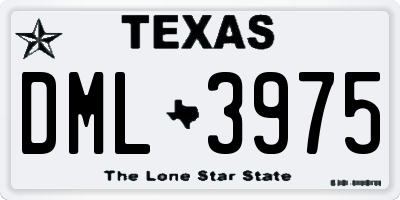 TX license plate DML3975
