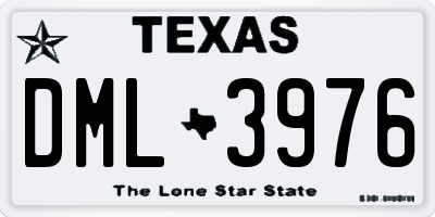 TX license plate DML3976