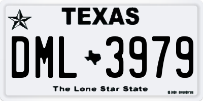 TX license plate DML3979