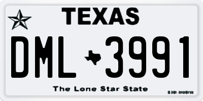 TX license plate DML3991