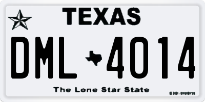 TX license plate DML4014