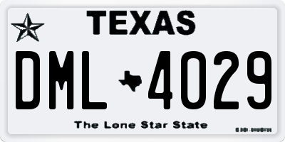 TX license plate DML4029