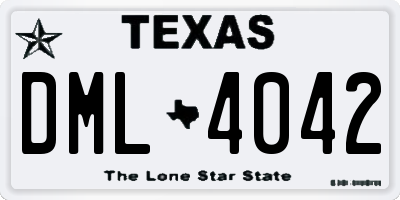 TX license plate DML4042