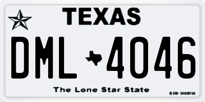 TX license plate DML4046