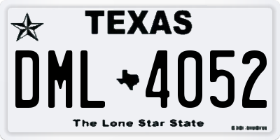 TX license plate DML4052