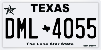TX license plate DML4055