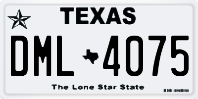 TX license plate DML4075