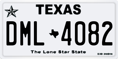 TX license plate DML4082