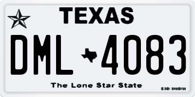 TX license plate DML4083