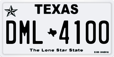 TX license plate DML4100