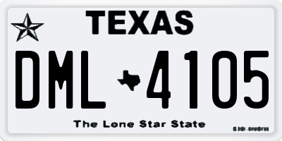 TX license plate DML4105