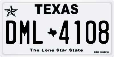 TX license plate DML4108