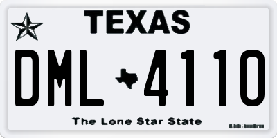 TX license plate DML4110