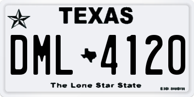 TX license plate DML4120