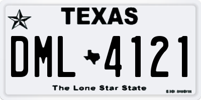 TX license plate DML4121