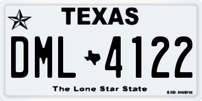 TX license plate DML4122