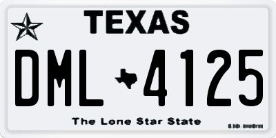 TX license plate DML4125