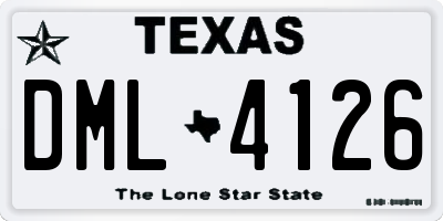 TX license plate DML4126