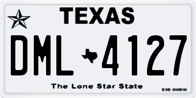 TX license plate DML4127