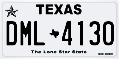 TX license plate DML4130