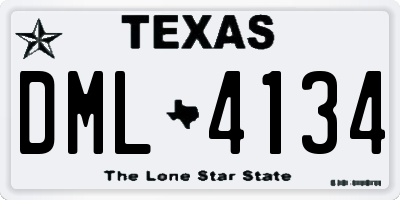 TX license plate DML4134