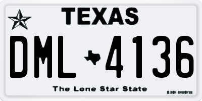 TX license plate DML4136