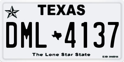 TX license plate DML4137