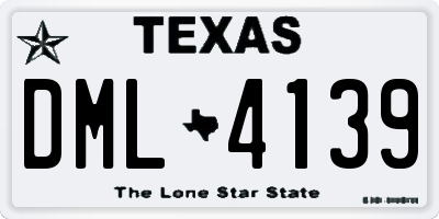 TX license plate DML4139