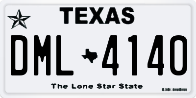 TX license plate DML4140