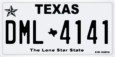 TX license plate DML4141